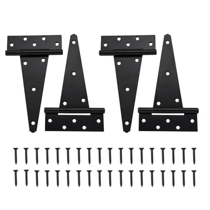 HOME MASTER HARDWARE 10" Heavy Duty Gate Hinges, 4 Pack T Strap Hinges - size: 10 in-4 Pack
