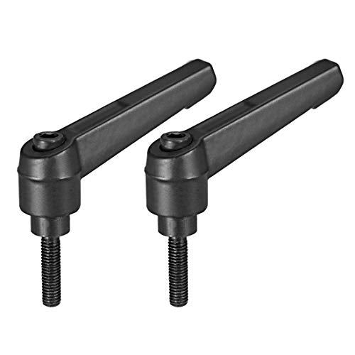 uxcell M5 x 16mm Handle Adjustable Clamping Lever Knobs Black 2pcs - color: Black, size: M5 x 16mm