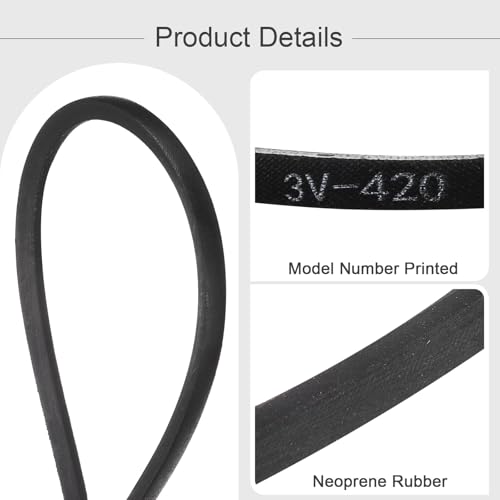 uxcell 3V420 Rubber V Belt 42" Length x 0.38" Width x 0.31" Thick, Industrial Power Transmission Belt - size: 3V420