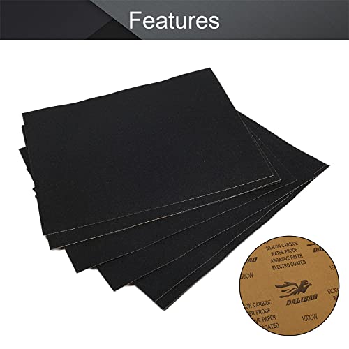 Utoolmart 150 Grits Sanding Sheets Wet Dry Silicon Carbide Sandpaper for Wood Furniture Metal Automotive Polishing 5pcs - color: 5pcs, size: 150 Grit