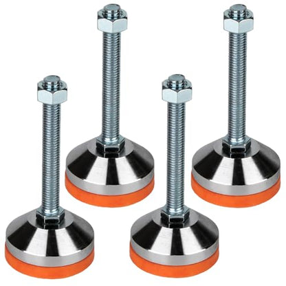 Heavy Duty Leveling feet,Leg Leveler 2.36" Dia Base,Adjustable Leveling feet M12 Thread, 1300 Lb Capacity,Capacity for Workbench, Machine, Cabinet, (D60xM12x100,4 Pack) - size: D60xM12x100,4 Pack
