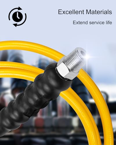 High Pressure Hydraulic Hose, 1/4" ID x 10 FT 10000PSI w/CH604 Coupler - color: Yellow, size: 10FT