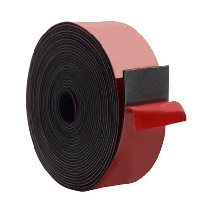 DEVNOL Self-Adhesive Neoprene Rubber Strips 1/16" Thick x 2” Wide x 23' Long, Sealing, Cushioning, Weather Stripping, Gaskets, and DIY Projects, Weatherproof - color: red adhesive backing, size: 1/16" x 2" x 23'