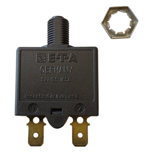Circuit Breakers Single pole thermal reset circuit breaker in a miniature design intended for threadneck or snap-in mounting, dimensions: 32.0 x 27.0 x 13.6 mm. (1 piece)
