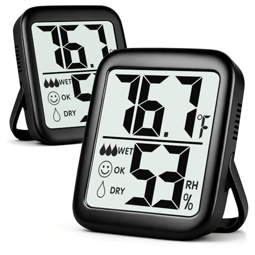 Antonki 2 Pack Room Thermometer Indoor Hygrometer - color: 2 Pcs * Classic Black ( 97%+ Choice )