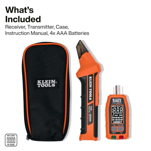Klein Tools ET350 4-in-1 Digital Circuit Breaker Finder, Outlet Fault Detector, Non-Contact Voltage Tester, GFCI Tester, Learn and Locate Mode, Backlit LCD, LED Work Light - color: 4-in-1 Circuit Breaker Finder