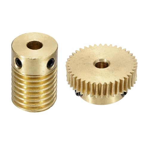 uxcell Worm Gear Set 40T 0.5 Module 1:40 Reduction Rate - size: Gear-4mm, Rod-4mm Bore, style: 0.5M-40T
