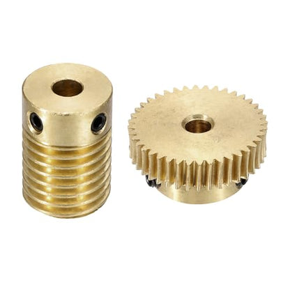 uxcell Worm Gear Set 40T 0.5 Module 1:40 Reduction Rate - size: Gear-4mm, Rod-4mm Bore, style: 0.5M-40T