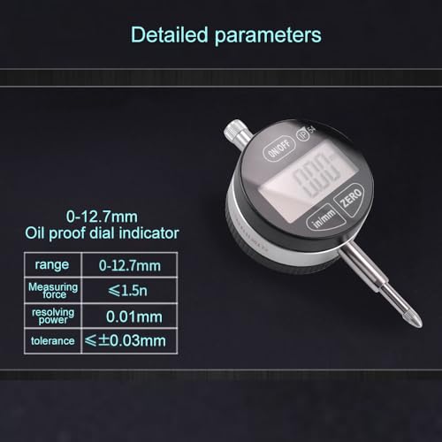 Digital Dial Indicator 0.01mm/0.0005inch, 0-12.7mm - style: 0.01mm