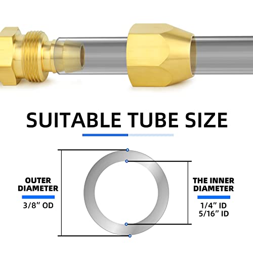ChillWaves Brass Air Reusable Replacement Fitting,Reusable Hose Splicer 1/4" ID Polyurethane Hose（1/4" Barb）Repair Fitting(5-PACK) - size: 1/4" Barb x 1/4" Barb (1/4" ID 3/8" OD)