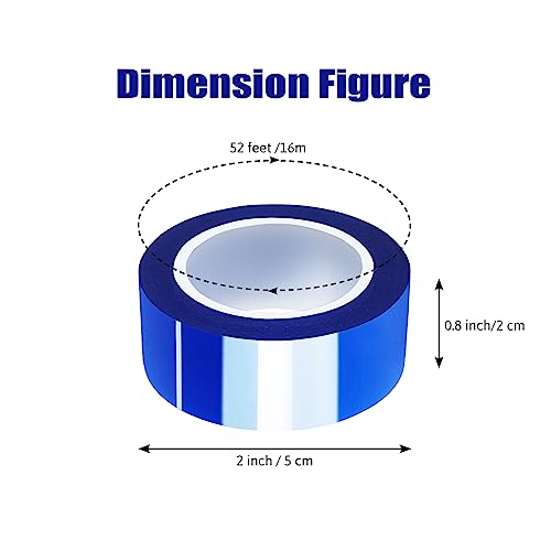 MEBMIK 4 Rolls 20mm x16m(52FT) Blue Heat Tape High Temperature Heat Resistant Tape Heat Transfer Tape for Heat Sublimation Press Vinyl,No Residue