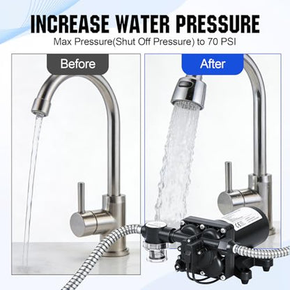 ECO-WORTHY 110V AC Fresh Transfer Diaphragm Water Pump On Demand 5.5GPM 70PSI High Pressure Water Booster Pump 110 Volt with Pressure Switch for Irrigation Garden Hose Sprinkler Home RV - color: Black 7