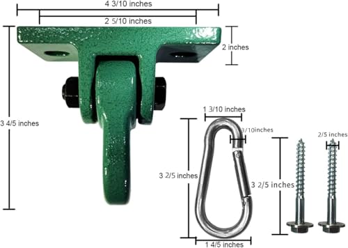 ABUSA Heavy Duty Green Swing Hangers Screws Bolts Included Over 5000 lb Capacity Playground Porch Yoga Seat Trapeze Wooden Sets Indoor Outdoor 2 Pack - color: 2 Packs Green, size: 2 Pack