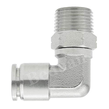 Beduan Push to Connect Fitting Elbow, 1/2" Tube OD x 1/2" NPT Male 90 Degree Elbow Adapter 304 Stainless Steel Air Union Fitting - size: 1/2"Tube OD-1/2"NPT, style: 1Pc