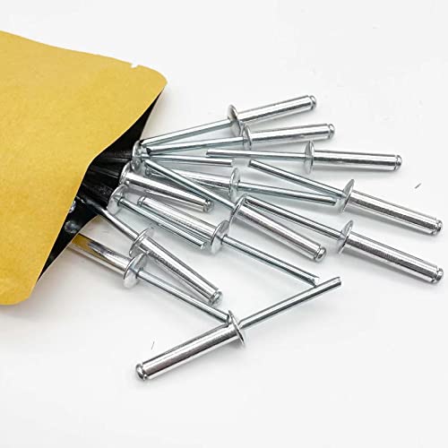 100 Pcs 3/16" x 3/4" Aluminum Blind Rivets, 4.8 x 19mm Pop Rivets, Aluminum Grip and Steel Mandrel - size: 3/16" x3/4"