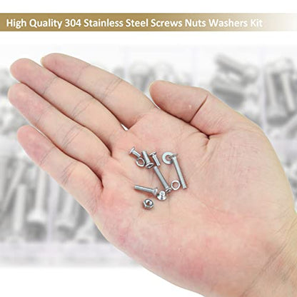 562 Pieces M3 x 4/6 /8/10 /12/16 /20mm Phillips Countersunk Head Machine Screws Nuts Washers Assortment Kit, 304 Stainless Steel, Fully Machine Thread - size: M3, style: Phillips Countersunk Head