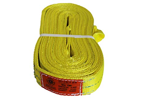 Kennedy Wire Rope & Sling Co. 2" x 15' 2-Ply Twist Eye Polyester Lifting Sling (Various Sizes in Listing) Made in The USA - color: 2" 2-Ply Twist Eye (Type 4), size: 2" x 15'