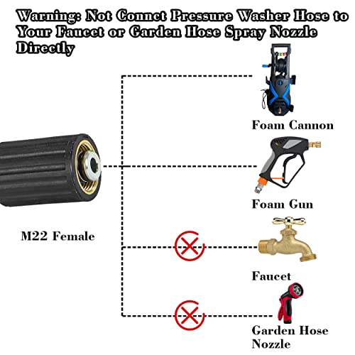 PWACCS Pressure Washer Hose, 1/4" x 25 FT Flexible Power Washing Hose - size: 1/4'' 25ft