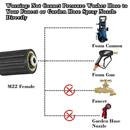 PWACCS Pressure Washer Hose, 1/4" x 25 FT Flexible Power Washing Hose - size: 1/4'' 25ft