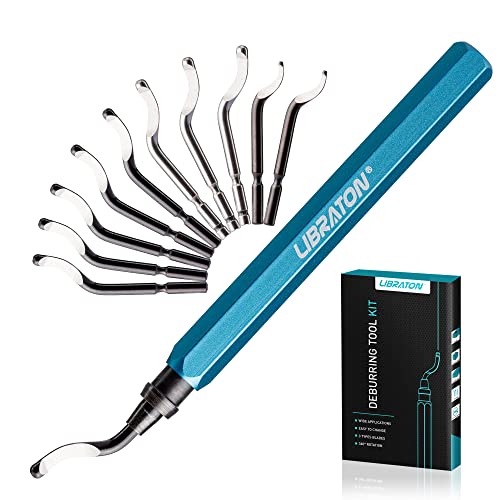 LIBRATON Deburring Tool with 11 High Speed Steel Blades, 360 Degree - style: 11Blades(Mixed 3 Types) A