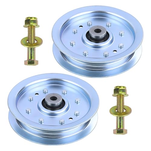 GELASKA 2 Pack 756-04129b Idler Pulley 4.25 for Cub Cadet 50 inch RZT 50 - color: A5 2x756-04129 White