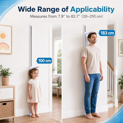 Wall Mounted Stadiometer Height Measuring Tool 20-210cm for Kids Adults - size: 8–83 in