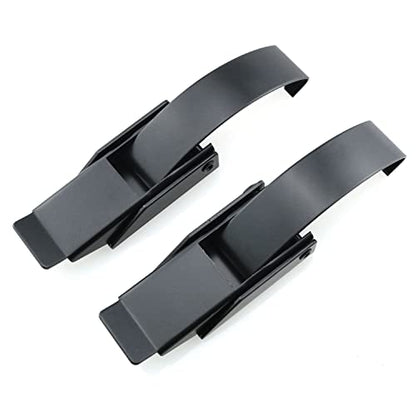 HJGarden 2pcs 304 Stainless Steel Draw Toggle Latch with Spring-Steel Hook, Spring Loaded Draw Toggle Clamp Clip Black Hasp Latch Catch Clasp
