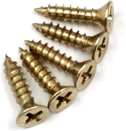 Wood Screws for Door Hinges DIY Cabinets Polished Brass #9 x 1 Inch 24-Pack - color: POLISHED BRASS