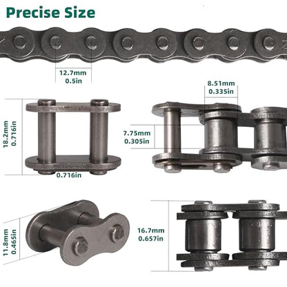 #08B Roller Chain 20 Feet 428 Carbon Steel Chains with 5 Connecting