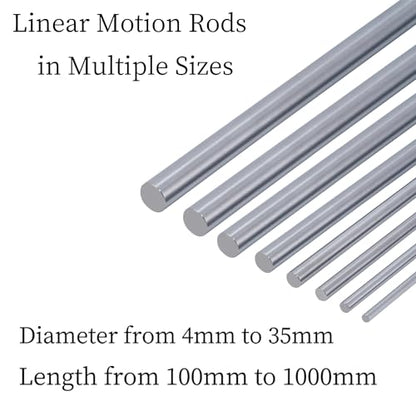 2Pcs 6mm x 350mm (0.236 x 13.78 inches) Vigorous Linear Motion Rods, Case Hardened Chrome Shaft Linear Rail Guide Shaft for 3D Printer, DIY, CNC - Metric h8 Tolerance - size: D 6mm x L 350mm 2 Pcs