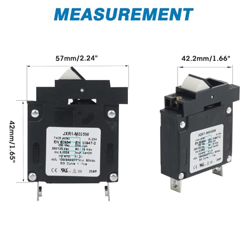 GLOSO Single Pole Miniature Circuit Breaker Manual Reset Switch Yachts Campers Caravans Control Panel M4 Screw Black Rocker 30A J1P - color: Black Rocker J1P, size: 30A