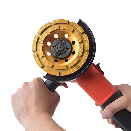 Gunpla 4-1/2 Inch Diamond Cup Grinding Wheel (7/8 Inch Arbor with Reduce Ring 5/8 Inch), Double-Row Diamond Grinding Discs for Concrete, Granite, Stone, Marble