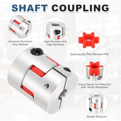 MECCANIXITY 8mm-12mm Aluminium Plum Flexible Shaft Coupling w Hex Wrench - size: 8mm to 12mm