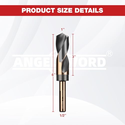 ANGELSWORD 1" Reduced Shank Drill Bit for Hard Wood, Mild Steel, Metal - size: B. 1 inch