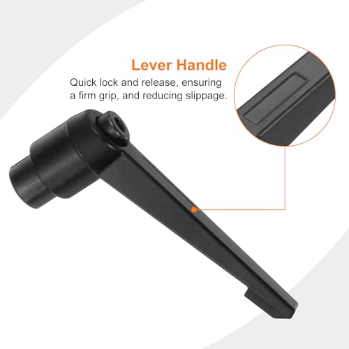 uxcell 2Pcs M10 Adjustable Knobs Handle Female Thread Push Button Ratchet Quick Release Locking Rotating Bolt for Lathe Machinery, Black - size: M10