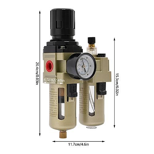 3/8" Air Filter Regulator Lubricator Combo with 0-145PSI Gauge