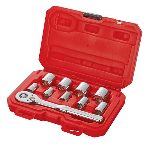 CRAFTSMAN 10 Pc Mechanics Tool Set with 90-tooth Low Profile Ratchet, SAE, 3/8 Inch Drive (CMMT34563)