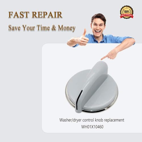 WH01X10462 Dryer Control Knob with Reinforced Metal Ring-2Pack Replacement