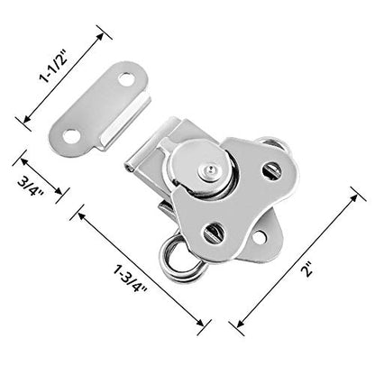 QWORK Compact Stainless Steel Catch Latch 2"x1.5" – 4 Pack Secure Closure for Flight Cases, Tool Boxes & Gear Cases