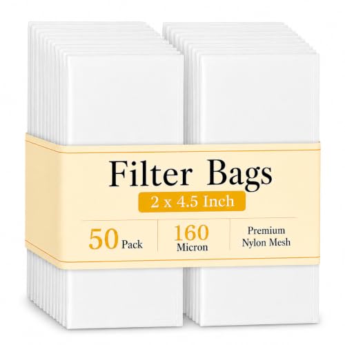 CARGEN 2 x 4.5 Inch Nylon Mesh Tea Filter Bags 50 Count 160 Micron - size: 50PCS-160M