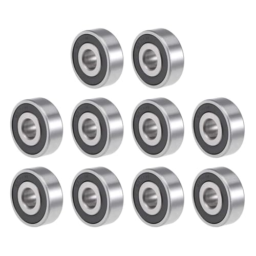 TOP-VIGOR 10Pcs 1614-2RS Deep Groove Ball Bearings, Z2 3/8 Inch x 1-1/8 Inch x 3/8 Inch Double Sealed Industrial Bearings, Chrome Steel Skateboard Bearings for Electrical Instrument Equipment - size: 1614-2RS, 3/8″x1-1/8″x3/8″