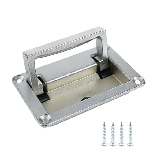 Bitray Boat Deck Hatch Handle 3.5"/95mm Toolbox Flush Pull Handle - Silver - color: Silver, size: 3.5" x 2.4"