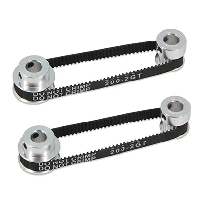 2Kit 2GT Synchronous Wheel 20&30 Teeth 8mm Bore Aluminum Timing Pulley with 2pcs Length 200mm Width 6mm Belt (20-30T-8B-6) - size: 20-30T-8B-6