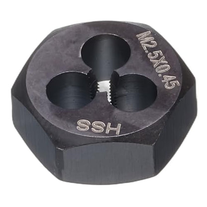 HARFINGTON Hex Threading Die M2.5 x 0.45 Metric Thread Right Hand High Speed Steel Rethreading Fixed Die Screw Cutting Tapping Repair Tool - size: M2.5 x 0.45