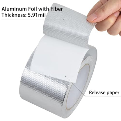 Aluminum Foil Duct Tape, High-Temp Seal for HVAC - 3" x 22Yds - size: 3 Inch X 66 Feet