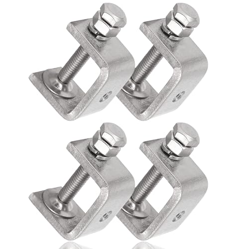 Stainless Steel C Clamps Mini 1 Inch for Mounting, Heavy Duty Metal U Clamps for Metal Working, Small Desk Clamp with Stable Wide Jaw Opening & Protective Pads/I-Beam Design (4pcs) - color: 1 3/16 In-4pcs-30mm