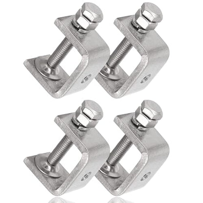 Stainless Steel C Clamps Mini 1 Inch for Mounting, Heavy Duty Metal U Clamps for Metal Working, Small Desk Clamp with Stable Wide Jaw Opening & Protective Pads/I-Beam Design (4pcs) - color: 1 3/16 In-4pcs-30mm