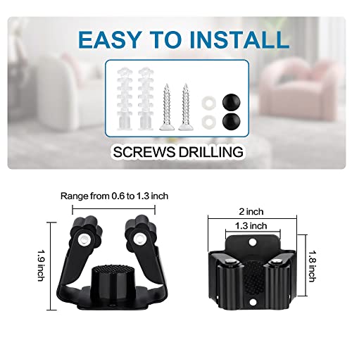JAMEND CLXP 24 PCS Broom and Mop Holder, Heavy Duty Garden Tool Organizer Rack Rake and Shovel Handle, Stainless Steel Mop Hanger. Wall Mounted Utility Rack with Screws, Silver. - color: Silver-24, size: 24