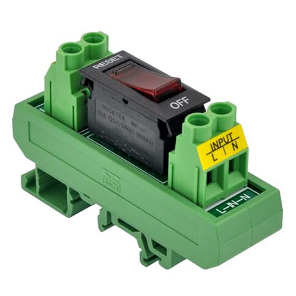 Rocker Switch Thermal Circuit Breaker Overload Protector Module DIN Rail Mount