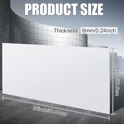 Threehoney 1 Pcs 1/4" Thick 12 x 36 Inch White HDPE Plastic Sheet - color: White, size: 12 x 36 Inch